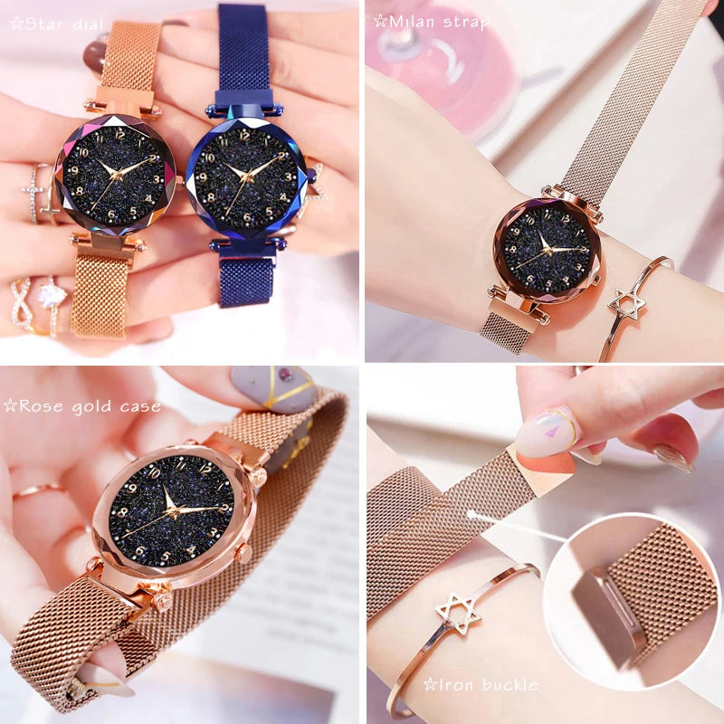 Luxury Women Watches Magnetic Starry Sky Female Clock Quartz Wristwatch Fashion Ladies Wrist Watch reloj mujer relogio feminino