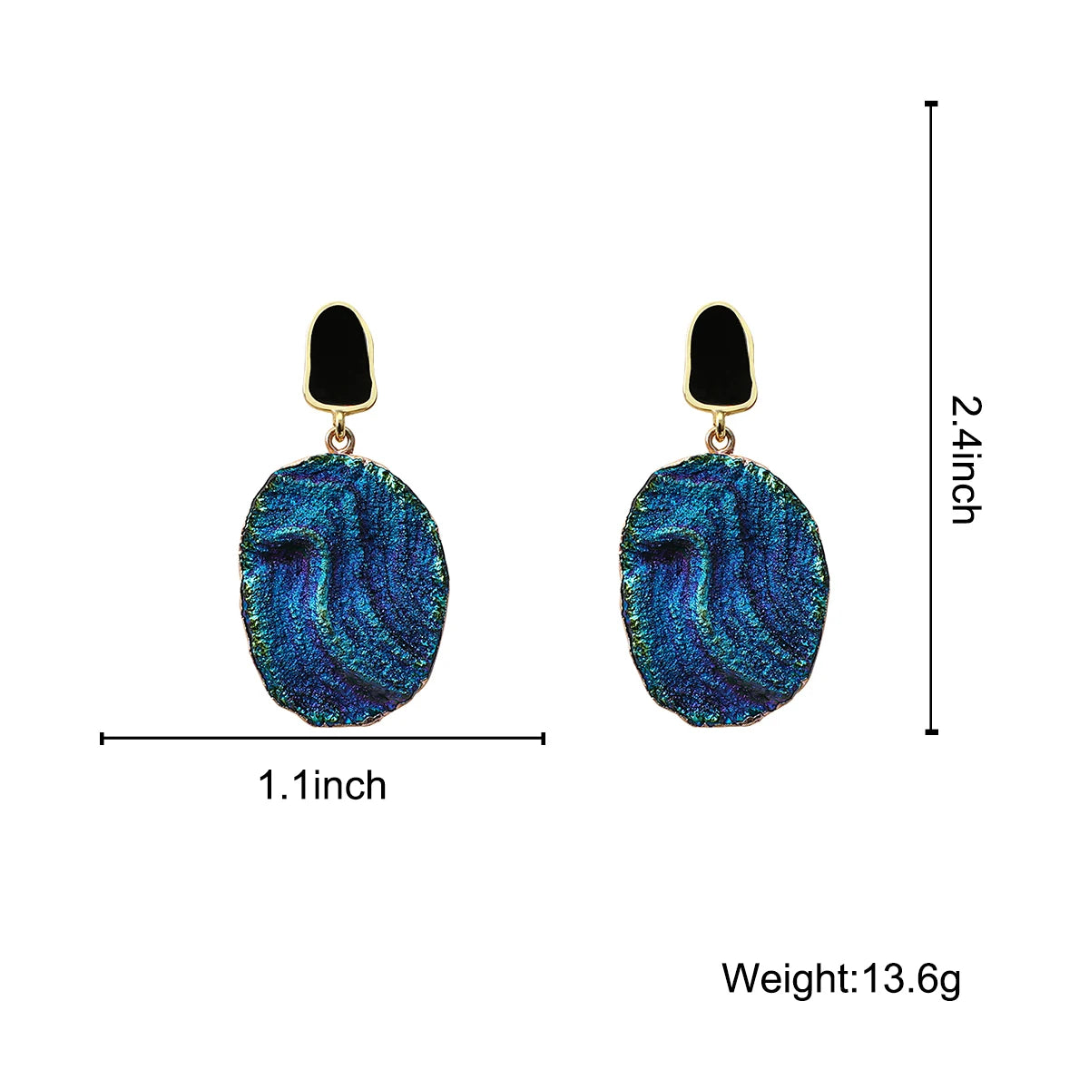 Vintage Abstract Stone Earrings for Women Bohemia Van Gogh Painting Stars Geometric Pendant Drop Earring