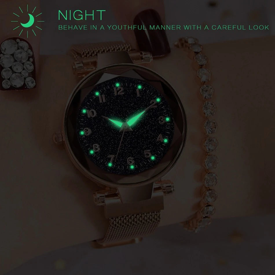 Luxury Women Watches Magnetic Starry Sky Female Clock Quartz Wristwatch Fashion Ladies Wrist Watch reloj mujer relogio feminino