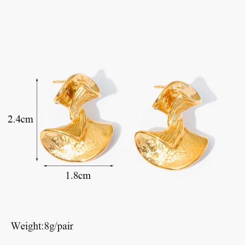 Gold Color Geometric Twist Earrings For Women Fashion Non-fading Ear Jewelry Gift