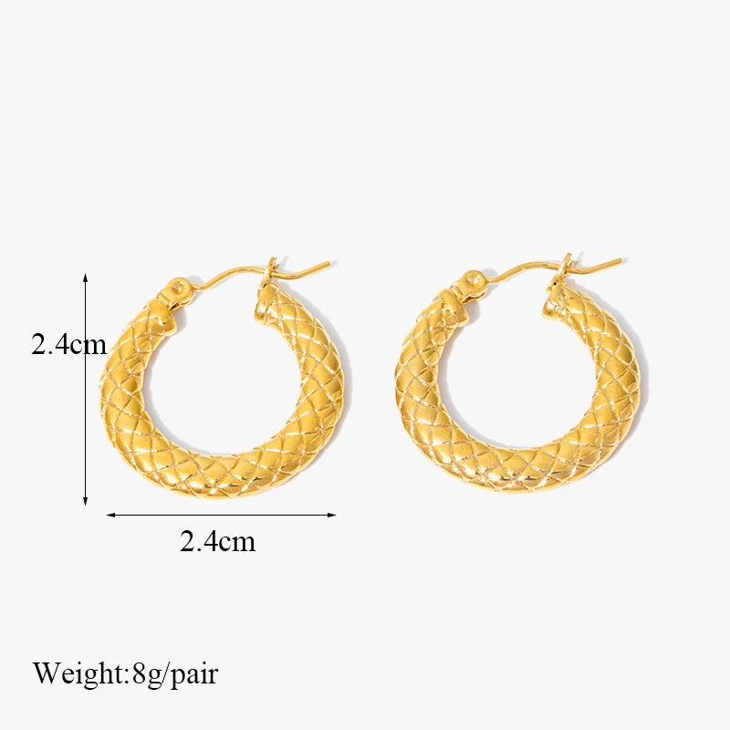 Gold Color Geometric Twist Earrings For Women Fashion Non-fading Ear Jewelry Gift