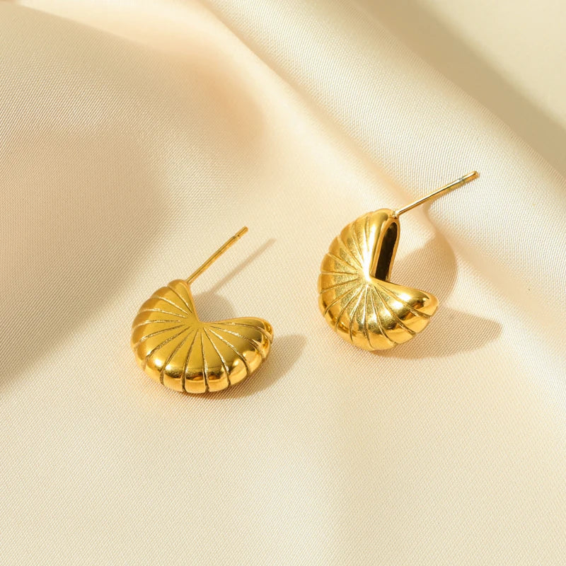 Gold Color Geometric Twist Earrings For Women Fashion Non-fading Ear Jewelry Gift