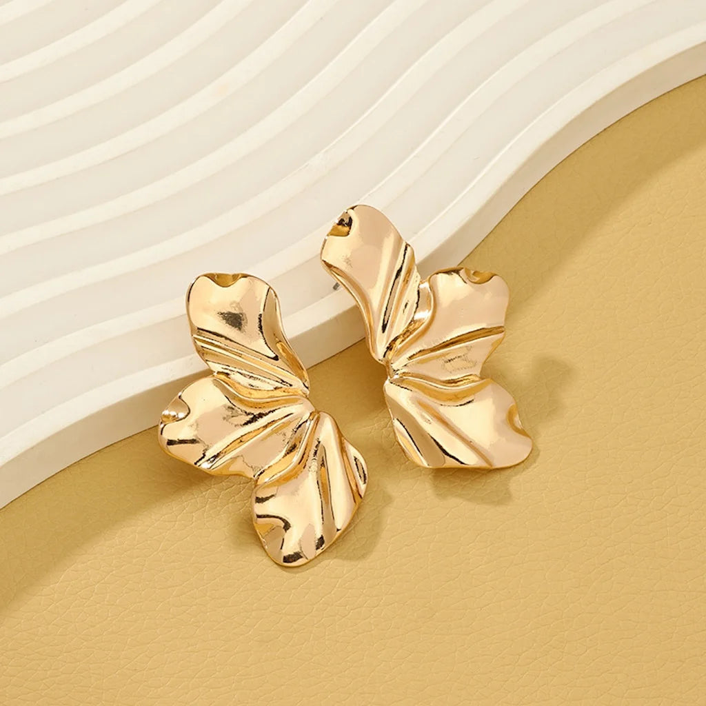 Simple Alloy Leaves Stud Earrings INS Retro Irregular Earring For Women Trendy Jewelry Accessories Dropshipping