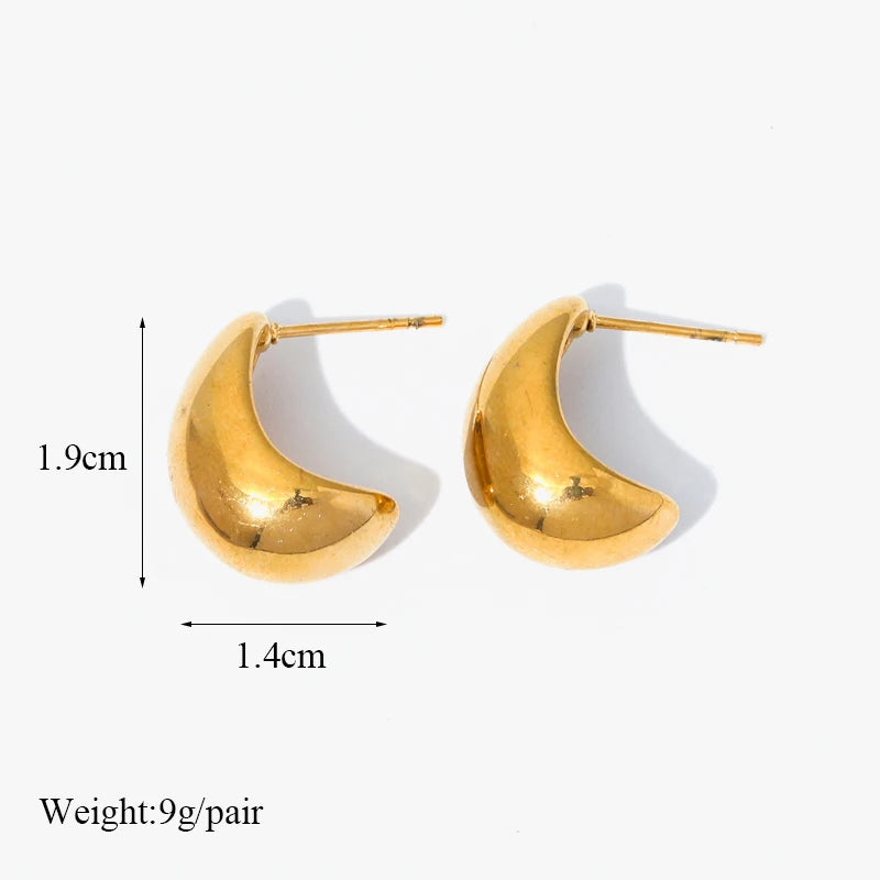 Gold Color Geometric Twist Earrings For Women Fashion Non-fading Ear Jewelry Gift