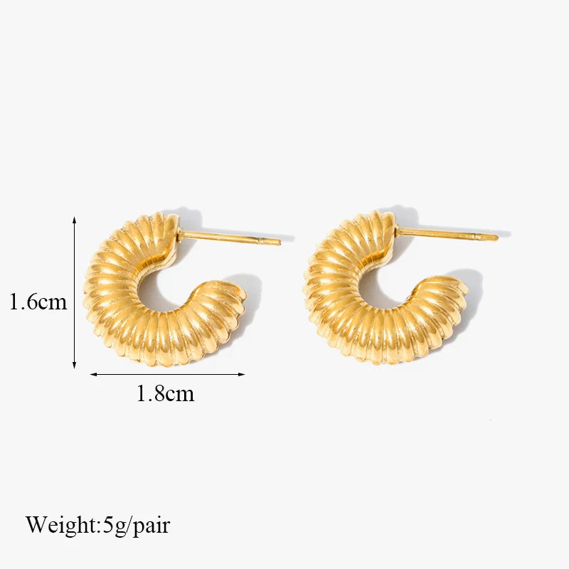 Gold Color Geometric Twist Earrings For Women Fashion Non-fading Ear Jewelry Gift