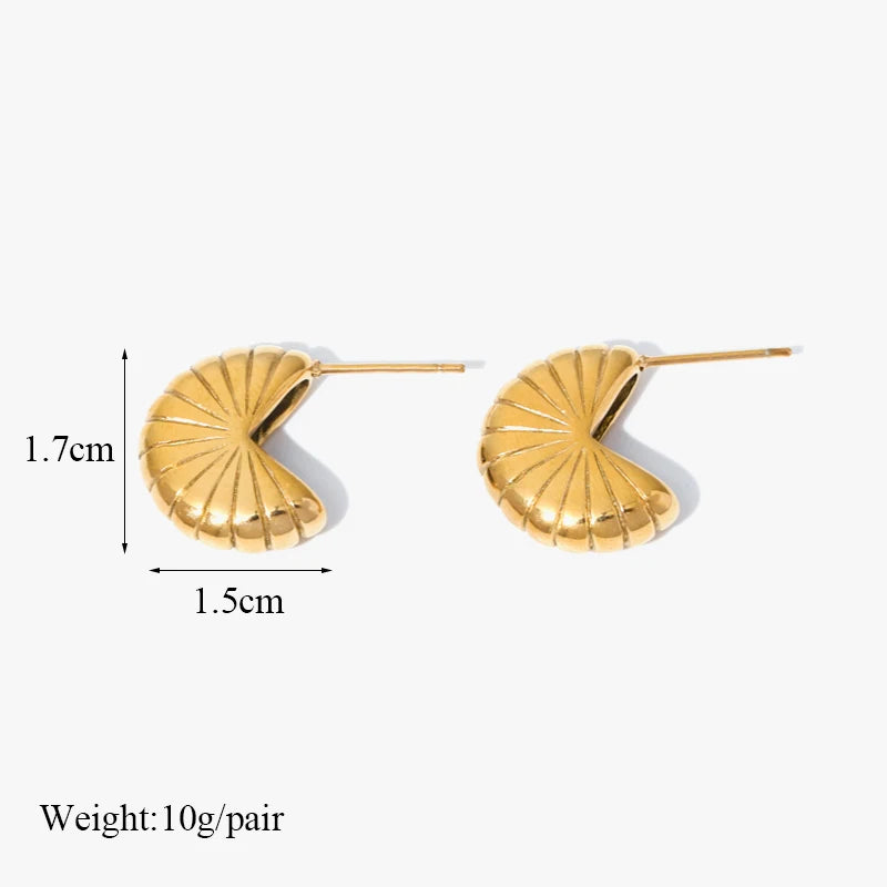 Gold Color Geometric Twist Earrings For Women Fashion Non-fading Ear Jewelry Gift